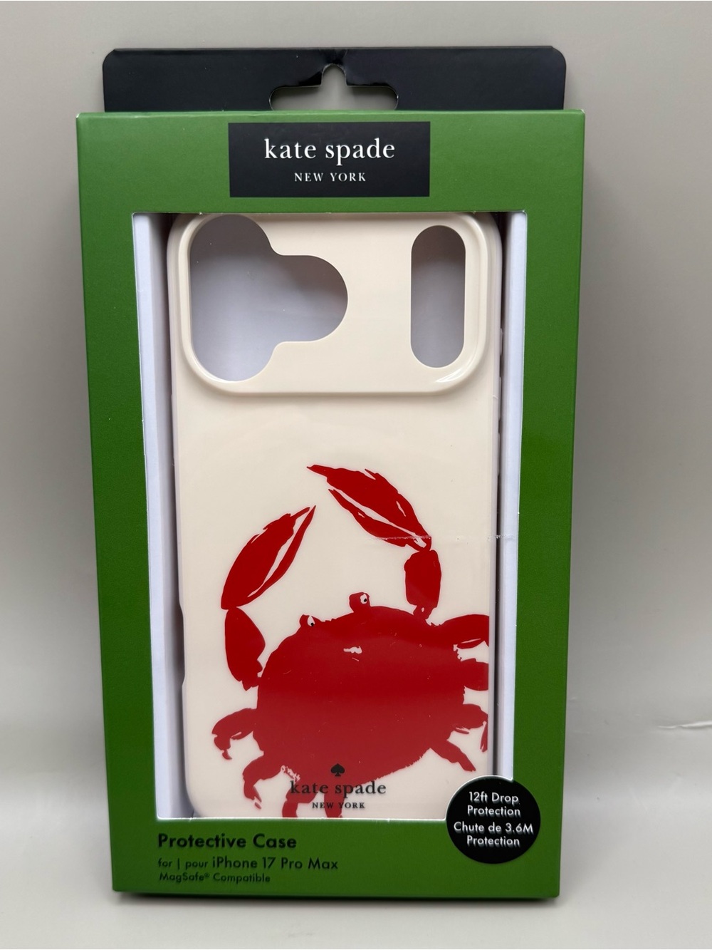 Kate Spade New York  MagSafe Apple Case iPhone 17 Pro Max White Red Crab